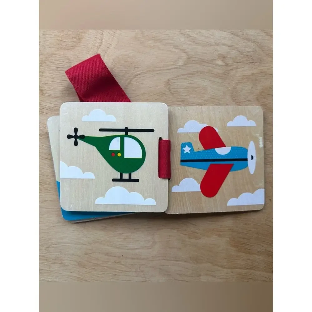 Petit Collage Wooden Baby Board Book Transportation Cars Boats Planes Toy Book